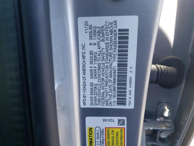 19UUB6F59MA004471 - 2021 ACURA TLX TECH A SILVER photo 12