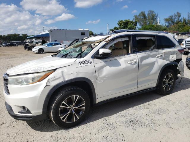 5TDKKRFH5GS505334 - 2016 TOYOTA HIGHLANDER XLE WHITE photo 1