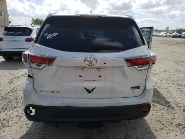 5TDKKRFH5GS505334 - 2016 TOYOTA HIGHLANDER XLE WHITE photo 6