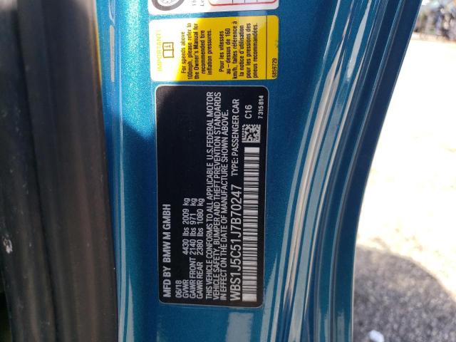 WBS1J5C51J7B70247 - 2018 BMW M2 Azul foto 12