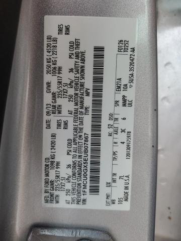 1FMCU0GX5EUB07867 - 2014 FORD ESCAPE SE SILVER photo 14