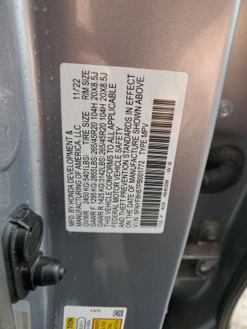 5FNYF8H57PB001772 - 2023 HONDA PASSPORT EXL SILVER photo 13