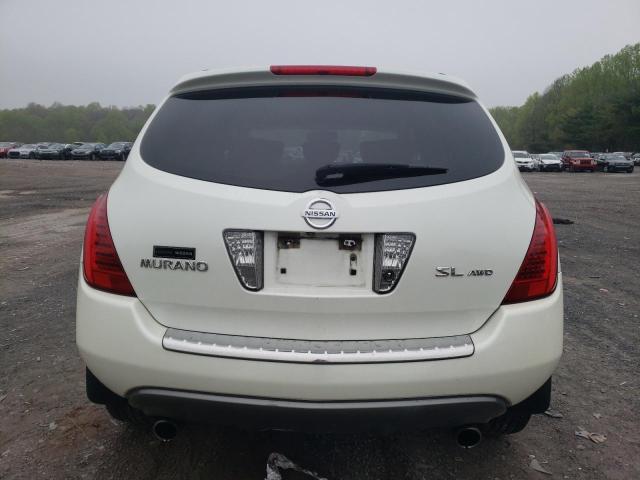 JN8AZ08W57W656449 - 2007 NISSAN MURANO SL WHITE photo 6