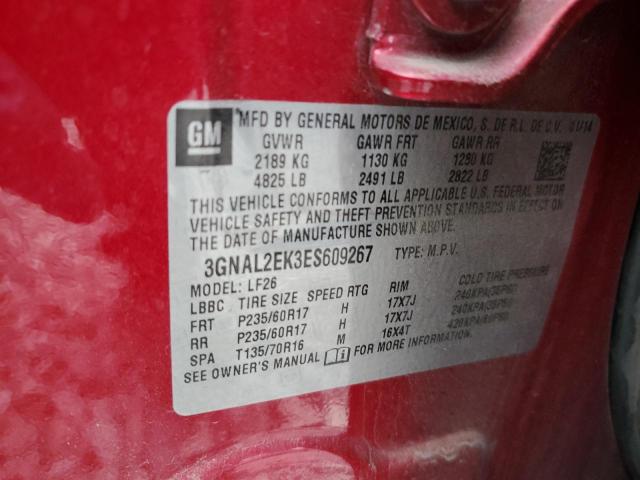 3GNAL2EK3ES609267 - 2014 CHEVROLET CAPTIVA LS 栗色 照片 14