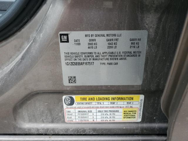 1G1ZC5E09AF167517 - 2010 CHEVROLET MALIBU 1LT GRAY photo 13