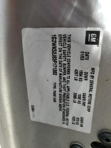 1G2WK52J83F171382 - 2003 PONTIAC GRAND PRIX SE 银色 照片 12