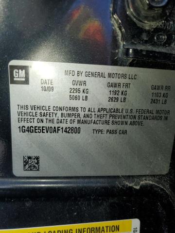 1G4GE5EV0AF142800 - 2010 BUICK LACROSSE CXS BLACK photo 13