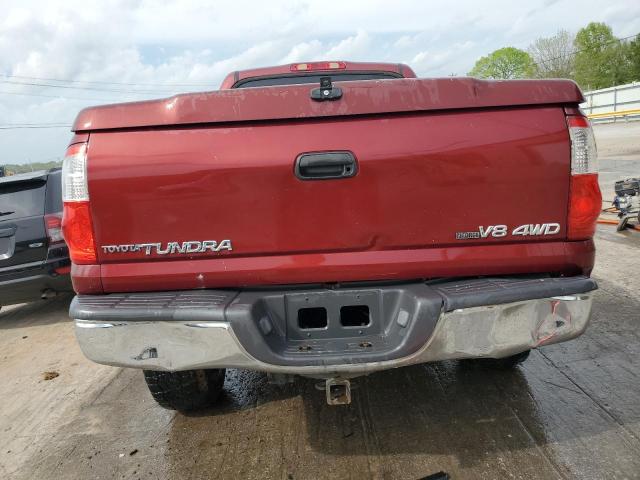 5TBDT44156S545273 - 2006 TOYOTA TUNDRA DOUBLE CAB SR5 RED photo 6