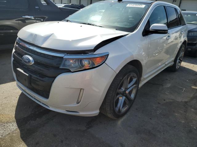 2FMDK4AK5DBB89957 - 2013 FORD EDGE SPORT WHITE photo 1