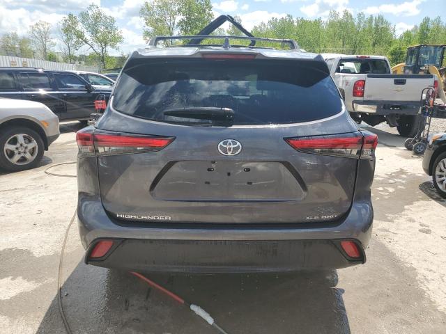 5TDGZRBH1MS080603 - 2021 TOYOTA HIGHLANDER XLE GRAY photo 6
