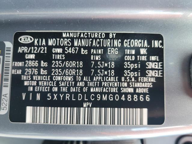 5XYRLDLC9MG048866 - 2021 KIA SORENTO S BLUE photo 13