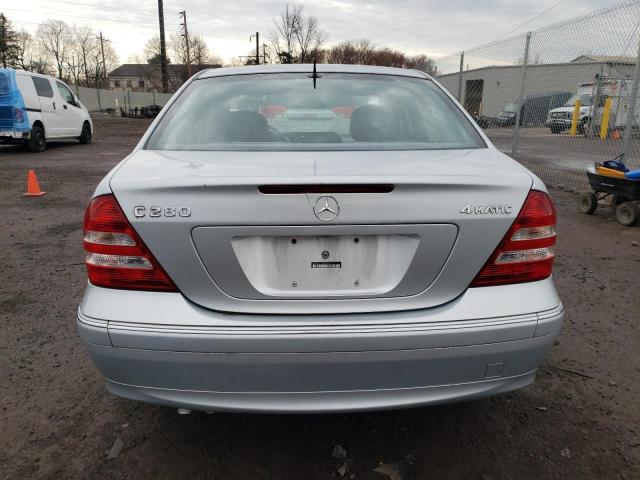 WDBRF92J56F769176 - 2006 MERCEDES-BENZ C 280 4MATIC SILVER photo 6