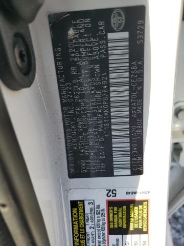 4T1G11AK0PU784924 - 2023 TOYOTA CAMRY SE NIGHT SHADE WHITE photo 12