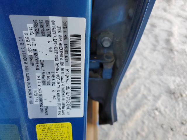 3MYDLBYVXLY711592 - 2020 TOYOTA YARIS L BLUE photo 13