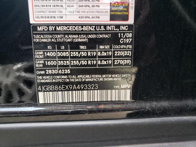 4JGBB86EX9A493323 - 2009 MERCEDES-BENZ ML 350 BLACK photo 13