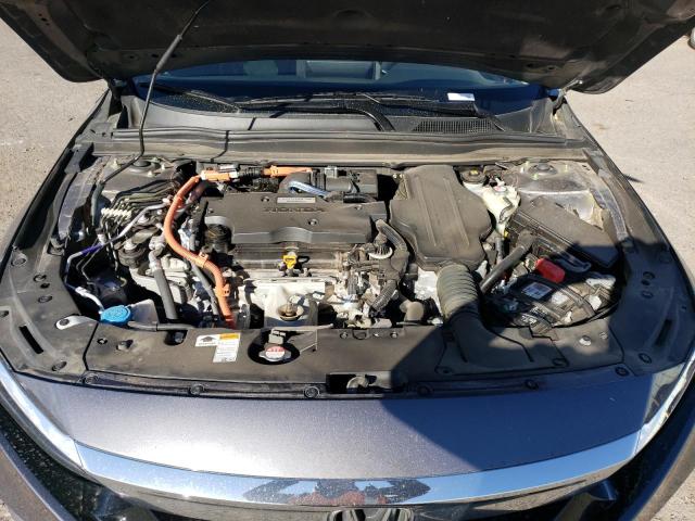 1HGCV3F14KA002851 - 2019 HONDA ACCORD HYBRID GRAY photo 11