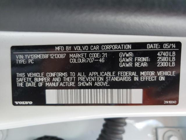 YV126MEB8F1213087 - 2015 VOLVO V60 PREMIER WHITE photo 12