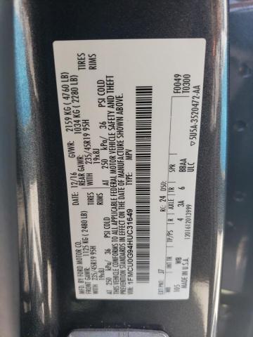 1FMCU0G94HUC31649 - 2017 FORD ESCAPE SE GRAY photo 13