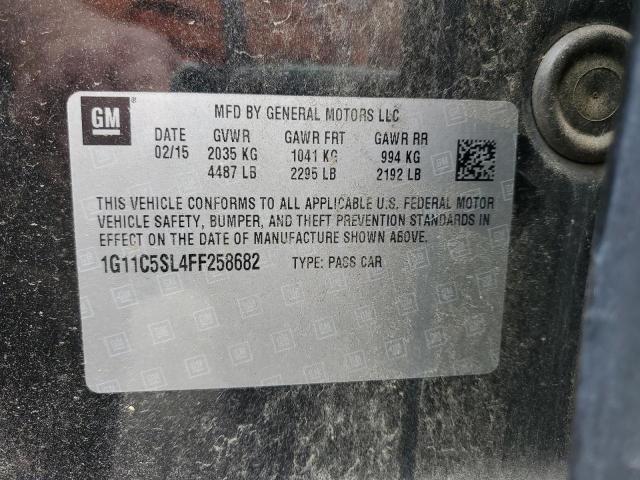 1G11C5SL4FF258682 - 2015 CHEVROLET MALIBU 1LT გრაფიტი ფოტო 12