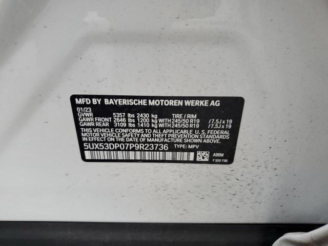 5UX53DP07P9R23736 - 2023 BMW X3 XDRIVE30I Білий фото 13