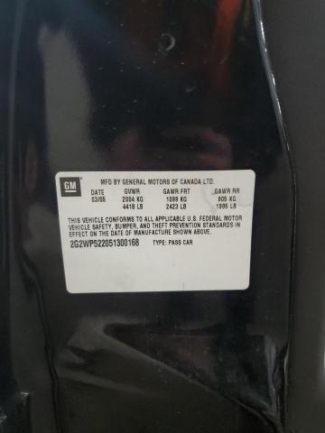 2G2WP522051300168 - 2005 PONTIAC GRAND PRIX 黑色 照片 12