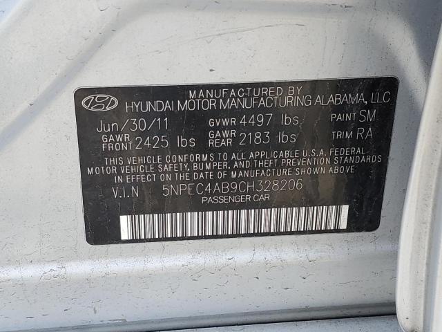 5NPEC4AB9CH328206 - 2012 HYUNDAI SONATA SE SILVER photo 12