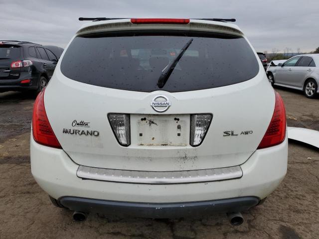 JN8AZ08W26W501565 - 2006 NISSAN MURANO SL WHITE photo 6