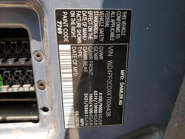 WD4PF0CDXKT006438 - 2019 MERCEDES-BENZ SPRINTER 2500/3500 GRAY photo 13