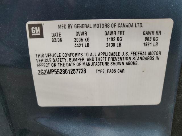 2G2WP552861257728 - 2006 PONTIAC GRAND PRIX 灰色 照片 12