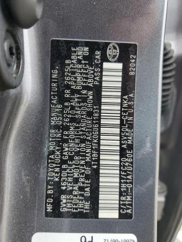 4T1BF1FK0GU611831 - 2016 TOYOTA CAMRY LE GRAY photo 13