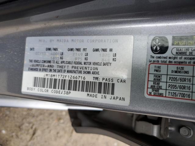 JM1BM1T72F1266716 - 2015 MAZDA 3 SV SILVER photo 12