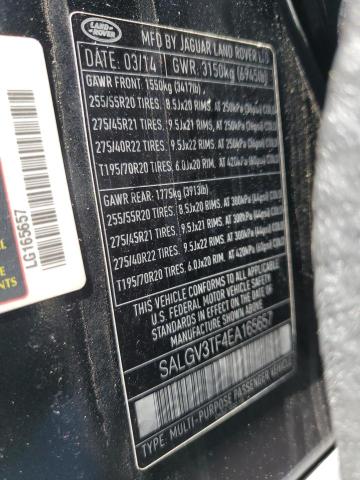 SALGV3TF4EA165657 - 2014 LAND ROVER RANGE ROVE AUTOBIOGRAPHY BLACK photo 13