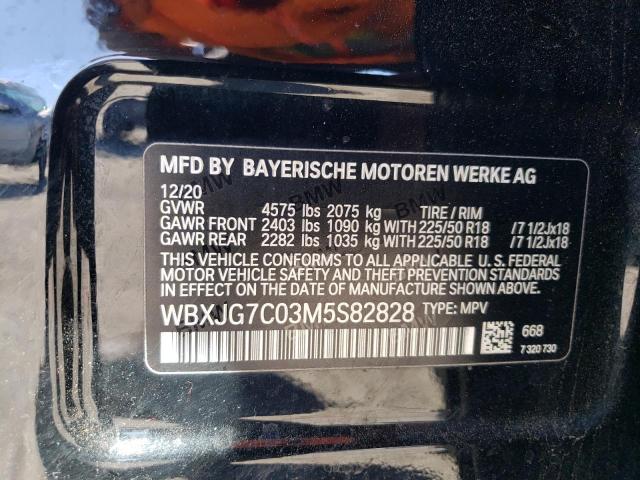 WBXJG7C03M5S82828 - 2021 BMW X1 SDRIVE28I BLACK photo 12