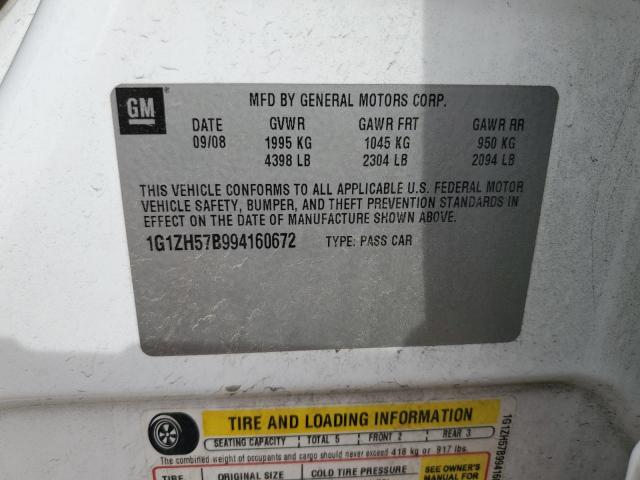 1G1ZH57B994160672 - 2009 CHEVROLET MALIBU 1LT 白色 照片 12