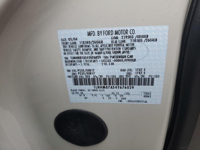 1LNHM87A54Y676029 - 2004 LINCOLN LS 白色 照片 12