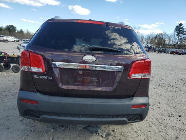 5XYKT4A22BG083855 - 2011 KIA SORENTO BASE BURGUNDY photo 6