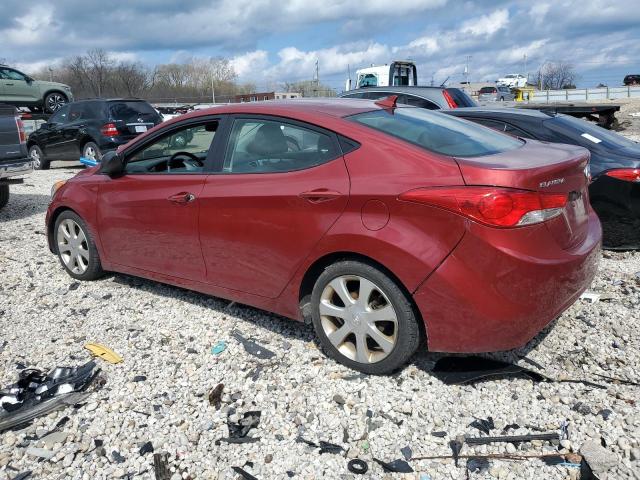 5NPDH4AE7DH199665 - 2013 HYUNDAI ELANTRA GLS RED photo 2