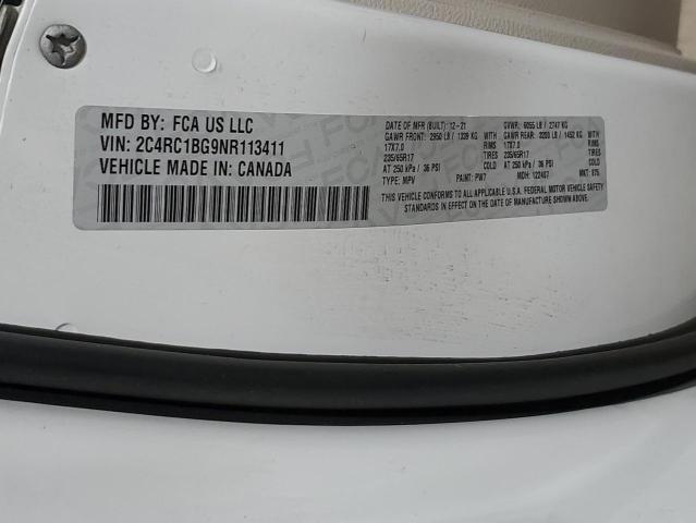 2C4RC1BG9NR113411 - 2022 CHRYSLER PACIFICA TOURING L WHITE photo 14