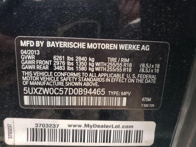 5UXZW0C57D0B94465 - 2013 BMW X5 XDRIVE35D BLACK photo 12