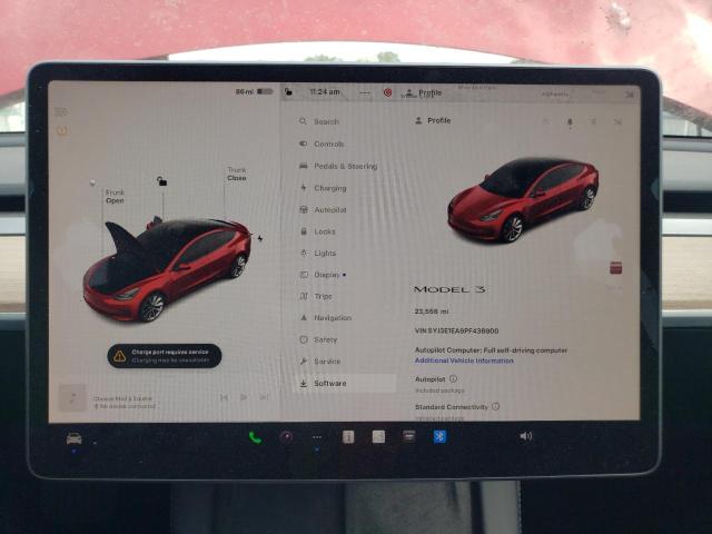 5YJ3E1EA9PF436900 - 2023 TESLA MODEL 3 RED photo 9