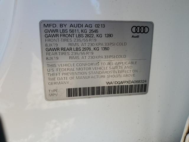 WA1DGAFPXDA068324 - 2013 AUDI Q5 PREMIUM PLUS WHITE photo 12