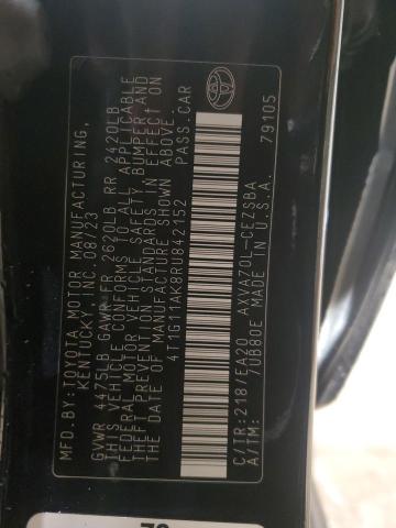 4T1G11AK8RU842152 - 2024 TOYOTA CAMRY SE NIGHT SHADE BLACK photo 12