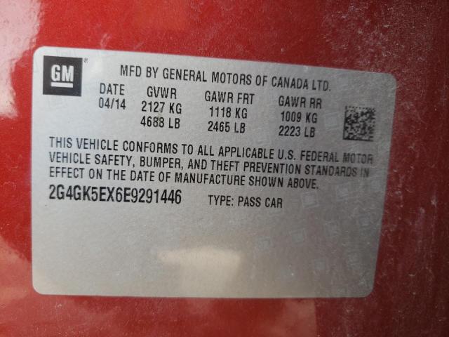 2G4GK5EX6E9291446 - 2014 BUICK REGAL 红色 照片 12