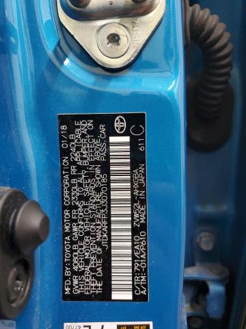 JTDKARFP3J3070185 - 2018 TOYOTA PRIUS PRIM 蓝色 照片 12