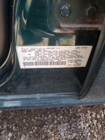 JTEGH20V930117526 - 2003 TOYOTA RAV4 GREEN photo 12