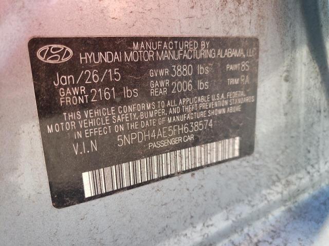 5NPDH4AE5FH638574 - 2015 HYUNDAI ELANTRA SE SILVER photo 13