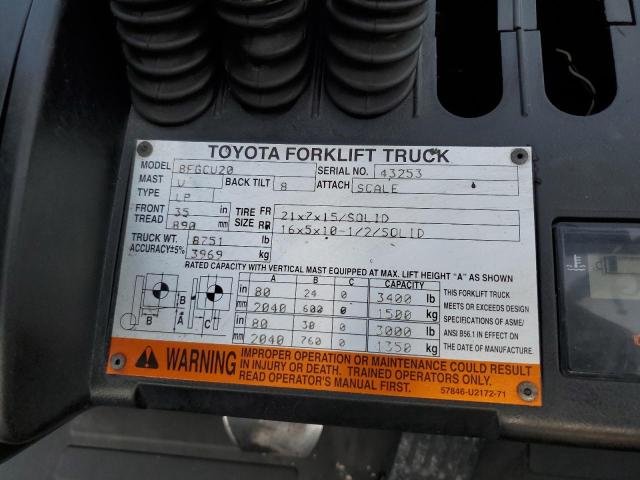 43253 - 2013 TOYOTA FORKLIFT Қызғылт сары фото 10