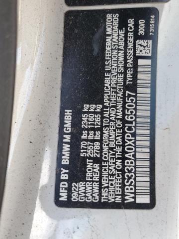 WBS33BA0XPCL65057 - 2023 BMW M4 COMPETITION WHITE photo 13