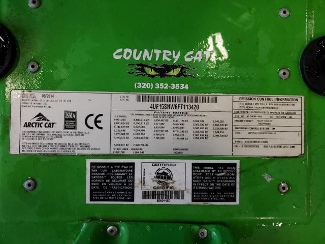 4UF15SNW6FT113420 - 2015 ARCTIC CAT ZR6000 GREEN photo 10