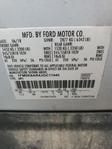 1FM5K8AR4JGC17440 - 2018 FORD EXPLORER POLICE INTERCEPTOR 黑色 照片 14